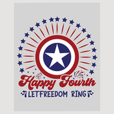 Happy Fourth Let Freedom Ring Star Circle Design DTF Transfer